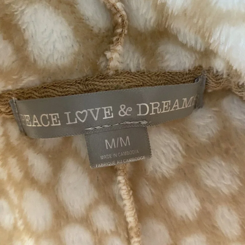 Peace Love and Dreams Reindeer Womens Medium One Piece‎ Pajama Rudolph Soft EUC